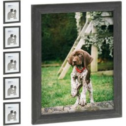 Relaxdays - Cadre photo, lot de 6, 15x20 cm, effet bois, format portrait ou paysage, passe-partout,