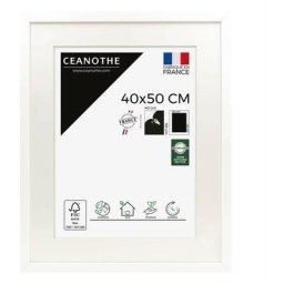 Cadre Photo Blanc 40x50 cm et 50x40 cm, passe-partout intégré – Convient au A3 - Effet caisse –