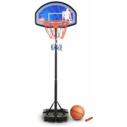 Bumber - Panier de basket réglable en hauteur de 1m à 2m10 (10 positions) - Milwaukee - avec Ballon