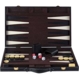 Backgammon incrusté 46 x 30 cm noir