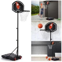 Dyhf - Panier de basket sur pied avec roulettes réglable hauteur 148 à 246 cm mobile jeu extérieur