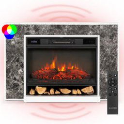Klarstein - Vulsini Nightfall Cheminée électrique 1900 w Technologie led Télécommande - Gris
