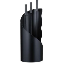 Serviteur de cheminée, moderne, 4 pièces, tisonnier, pelle à cendre, balai, support, HxLxP
