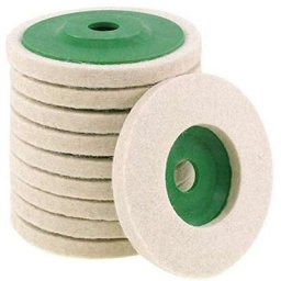 Lot De 10 Disques De Polissage En Feutre De Laine Pour Meuleuse D'angle De 10 Cm - Vert