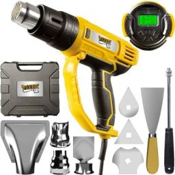 Pistolet électrique à air chaud FixedbyU avec affichage lcd, température & débit d'air réglables de