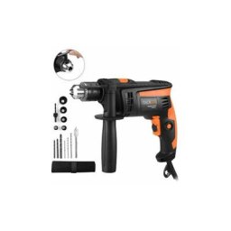 Tacklife Perceuse Percussion, Perceuse à Percussion710W, 44800 ipm, 10pcs Kit d'Accessoires,