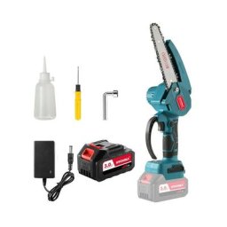 Mini tronçonneuse sans balais de 6 pouces,batterie au lithium 18V 3.0Ah,Tronçonneuse à