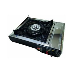 Réchaud à Gaz Portable 1 Feu Allumage Piézoélectrique Camping - Gris - Incasa