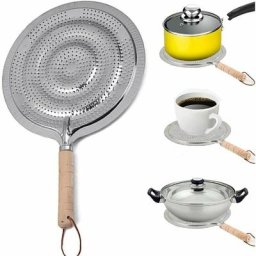Diffuseur de Chaleur pour Plaque de Cuisson à Gaz en Acier Inoxydable Adaptateur à Induction 21 cm