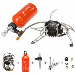 Réchaud à mazout multi-combustible de camping en plein air avec bouteille de carburant à essence à