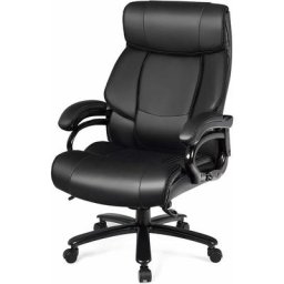 Chaise de Bureau pu, Siège de Bureau Pivotante Ergonomique, Fauteuil de Bureau Réglable en Hauteur