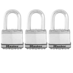 Lot de 3 Cadenas a clés Master Lock M5EURTRILF - Tres Haute Sécurité - Acier Laminé - Utilisation