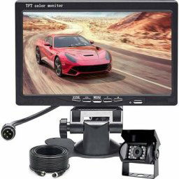Caméra de Recul Voiture avec 7 Pouces Écran lcd Moniteur 18 led ir Vision Nocturne,pour Camping