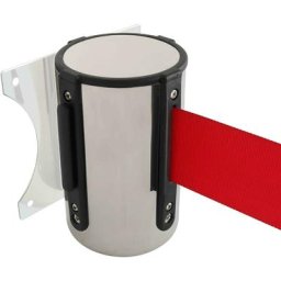 Enrouleur mural chromé sangle rouge 5 m - Rouge