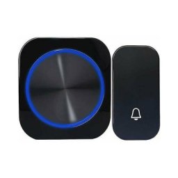 Alwaysh - Sonnette sans fil auto-alimentée étanche sans fil sonnette sonnette anneau veilleuse noir