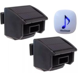 Kit alerte de passage 600m - double détecteur de mouvement solaire autonome + carillon 35 mélodies