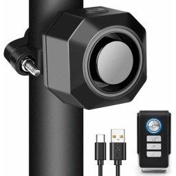 Alarme de vélo avec support, alarme antivol sans fil rechargeable par usb, volume 110 dB et capteur