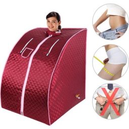 Bathrins - Rouge Sauna infrarouge pliable, cabine à chaleur, sauna infrarouges tourmaline portatif