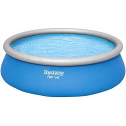 Bestway - Piscine autoportée ronde Fast Set 4,57 x 1,22 - Bleu