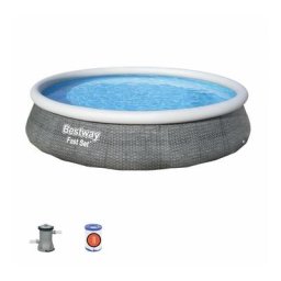 Bestway - Piscine autoportée Fast Set Aspect Rotin 3,96 x 0,84 m