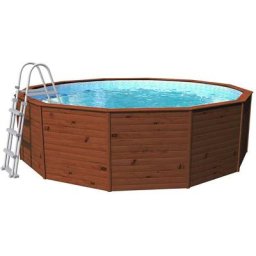 Piscine en Bois Hors-sol K2O 315x105 cm Épurateur à Cartouche de 1 249 L/H avec Échelle