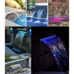 Lame d'eau Cascade en Acrylique Largeur 90cm / avec LEDs intégrées/Télécommande et Coffret