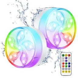 Lampe led Submersible Étanche, Lumière Piscine IP68 Étanche rvb Multi-couleur avec Télécommande,