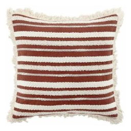 Paris Prix - Coussin Déco à Franges Atlas 40x40cm Terracotta