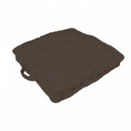 Soleil D'ocre - Coussin tapissier en coton 50x50x10 cm panama taupe, par Taupe