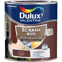 Ecran+ bois - Peinture satinée pour bois extérieur - Volets, portes, fenêtres, portails - Ton Bois
