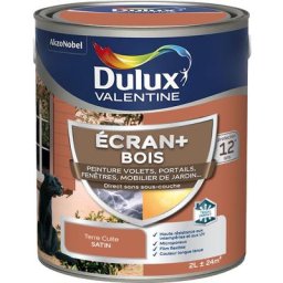 ECRAN+ BOIS - Peinture satinée pour bois extérieur - Volets, portes, fenêtres, portails - Terre