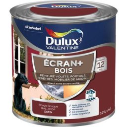 Ecran+ bois - Peinture satinée pour bois extérieur - Volets, portes, fenêtres, portails - Rouge