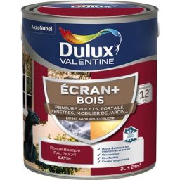 Ecran+ bois - Peinture satinée pour bois extérieur - Volets, portes, fenêtres, portails - Rouge