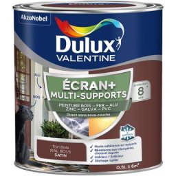 Ecran+ multi-supports exterieure - Peinture en Phase Aqueuse Éxtérieur - Satin Ton Bois 0,5 l Dulux