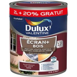 ECRAN+ BOIS - Peinture satinée pour bois extérieur - Volets, portes, fenêtres, portails - Rouge