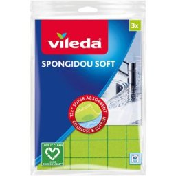 VILEDA - Lot de 3 lavettes éponge super absorbantes Spongidou
