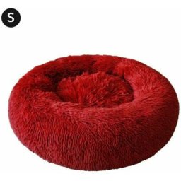 Lit rond pour chien et chat de 50 cm Doux et douillet en peluche Donut Chat Lit pour chiot chaud et