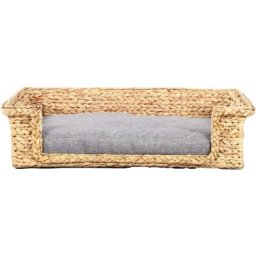 Panier rectangulaire gaia pour chien et chat en jacinthe d'eau coloris gris - Gris