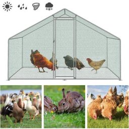 Enclos Poulailler extérieur 3x2x2m avec serrure en acier galvanisé poulailler pour petits animaux