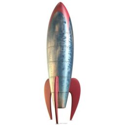 Figurine en carton Fusée de l'espace Retro Rocket style de 1950- 186 cm