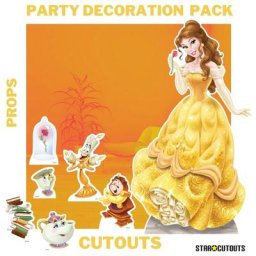 Pack décoration Figurine en carton Disney Princesse Belle h 134 cm