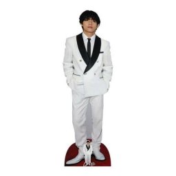 Figurine en carton taille réelle Kim Tae-hyung en veste blanche - Bangtan Boys bts - 180cm