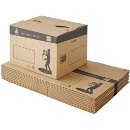 Lot de 10 cartons de déménagement à fond automatique - 60x50x40cm - Made in France - Charge max