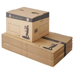 Lot de 20 cartons de déménagement à fond automatique - 60x50x40cm - Made in France - Charge max
