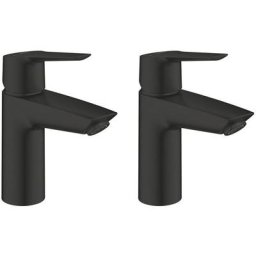 Lot de deux start Mitigeur monocommande lavabo tille m, avec tirette de vidage, noir mat (235752432