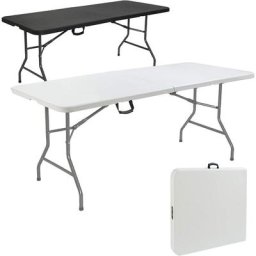 AREBOS Table Pliable de Camping Pliante Plastique Robuste Blanche Table de Jardin terrasse Buffet