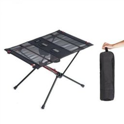 BSR - Table pliante ultra-légère rouge et noire - table de barbecue de camping multifonctionnelle