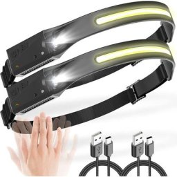 Lampe Frontale Rechargeable usb, 2 Pièces Lampe Frontale led Ultra Puissante avec 5 Mode