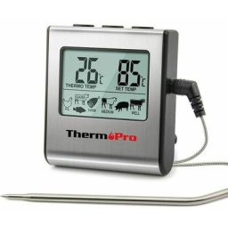 TP16 Thermomètre de Cuisson pour Viande Numérique avec Large Écran LCD pour Fumoir Four Cuisine