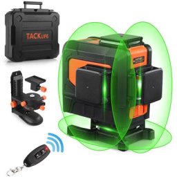 Niveau laser 3 x 360 degrés Outil laser à lignes croisées vertes à nivellement automatique avec
